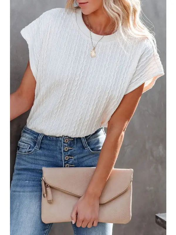 Cable Knit Cropped Top